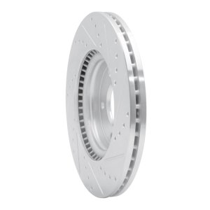 Hyundai Elantra Brake Rotor (1) - Front Left - R1 Concepts - Drilled & Slotted - Silver - `20-`25